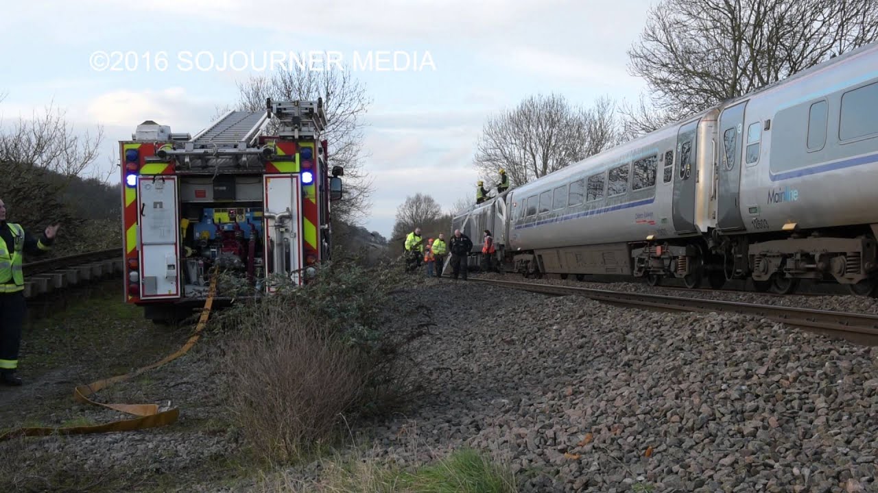 Fire in engine compartment of train, Buckinghamshire, UK