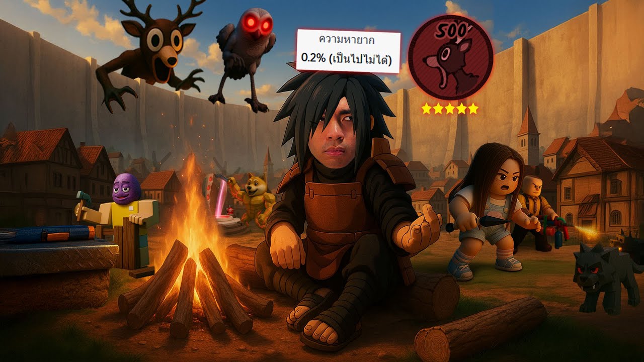 เอาชีวิตรอดในป่า 500 คืน สร้างอาณาจักรกายหงิด | Roblox