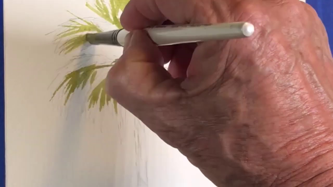 Watercolor Tutorial WASHINGTONIAN PALM
