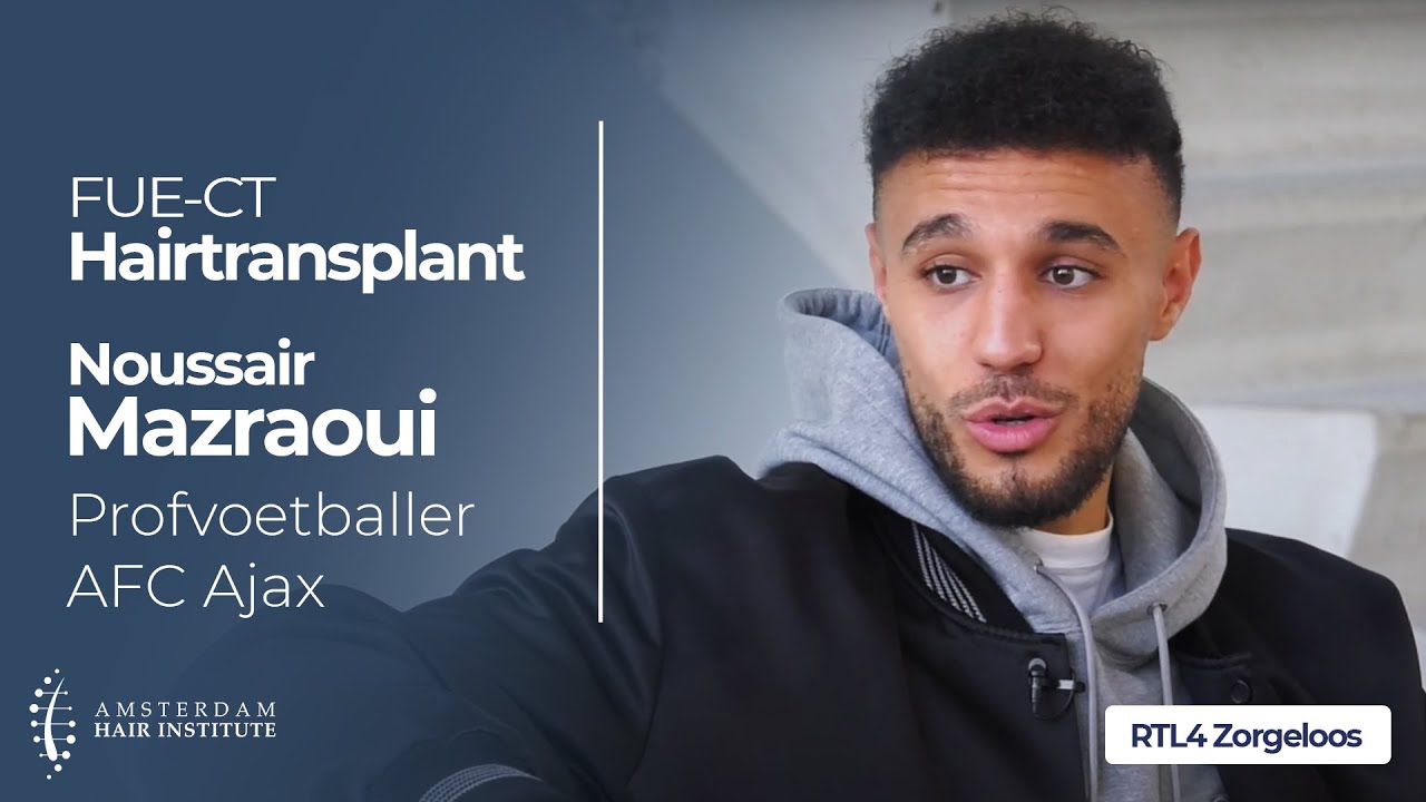 Noussair Mazraoui over zijn FUE CT haartransplantatie bij Amsterdam Hair Institute | RTL4 Zorgeloos