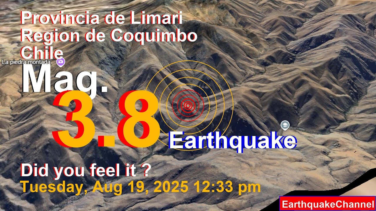 26 km Northeast of Monte Patria, Provincia de Limari, Region de Coquimbo, Chile Earthquake today n