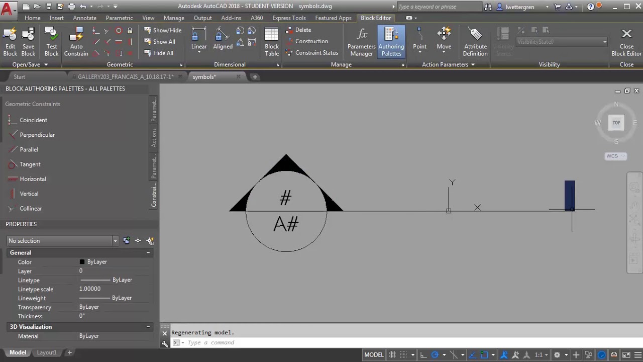AutoCAD Demo - creating a section tag with rotate and stretch actions