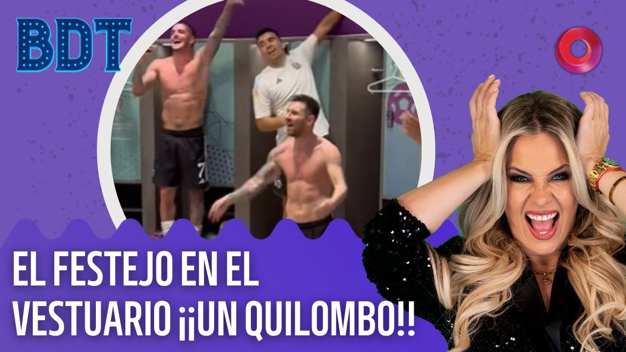¡La Scaloneta de la cabeza!: el festejo de los jugadores en el vestuario