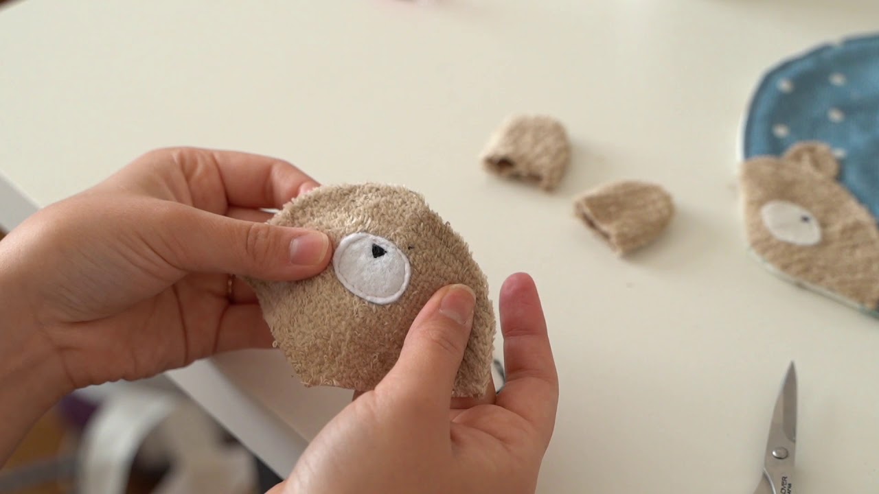 くまのスタイの作り方 how to make baby bib