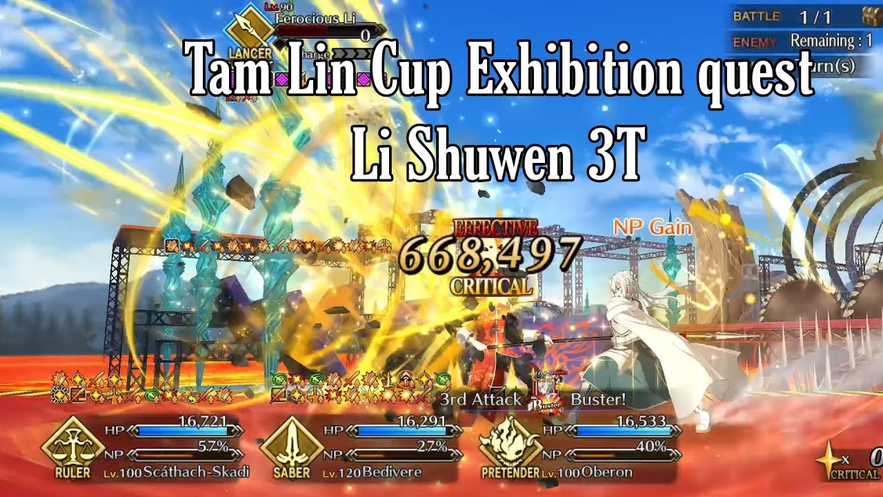 Tam Lin Cup 2024 Exhibition quest - Li Shuwen 3T ft Bedivere (Vanilla CE) [FGONA]