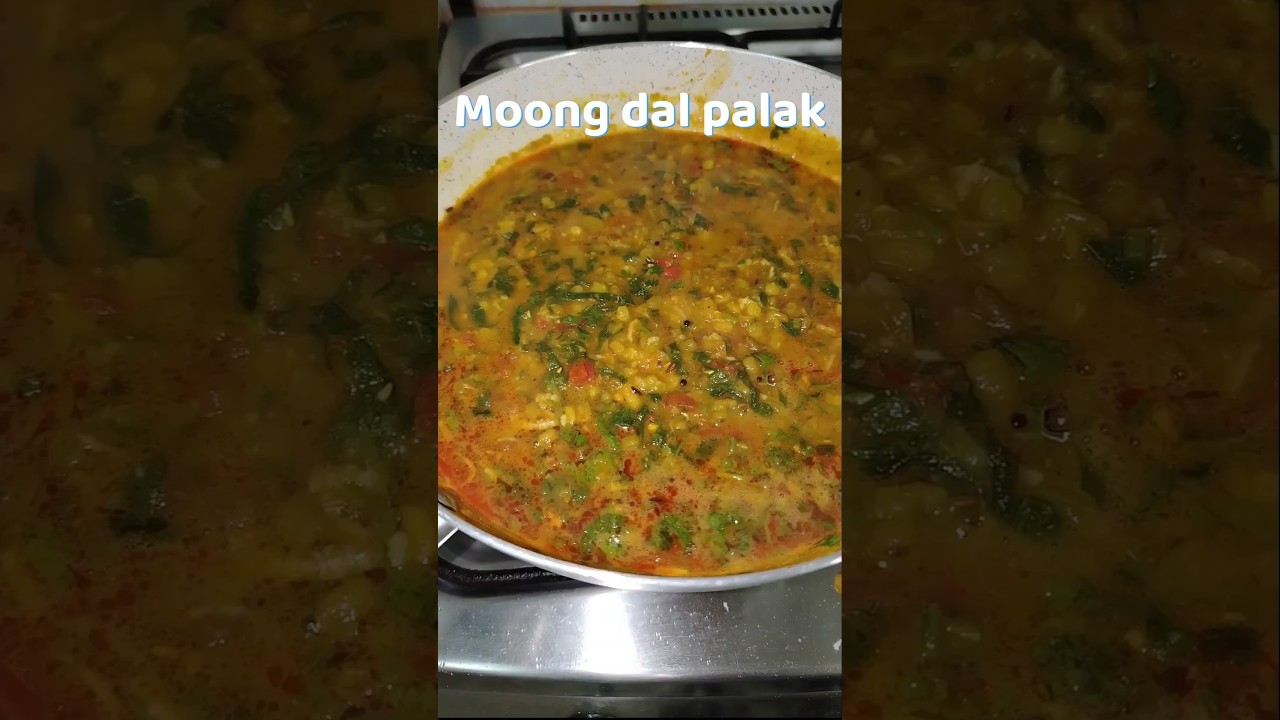 Split green moong dal palak recipe | Palak dal recipe | #spinach recipe #moongdalpalak  #shorts