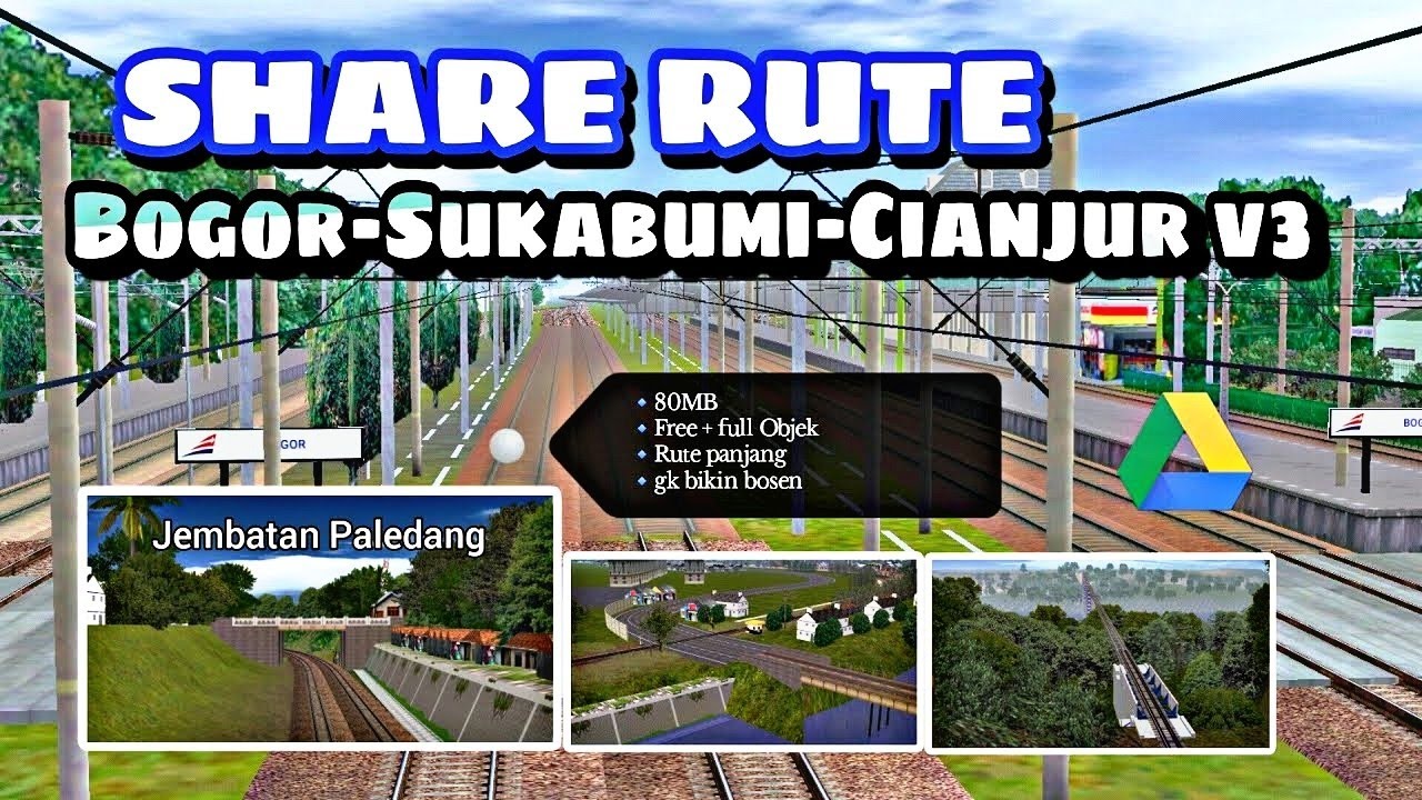 SHARE ⁉️Rute Panjang |Cirebon-Sukabumi-Canjur v3 [ Trainz Simulator Android ]