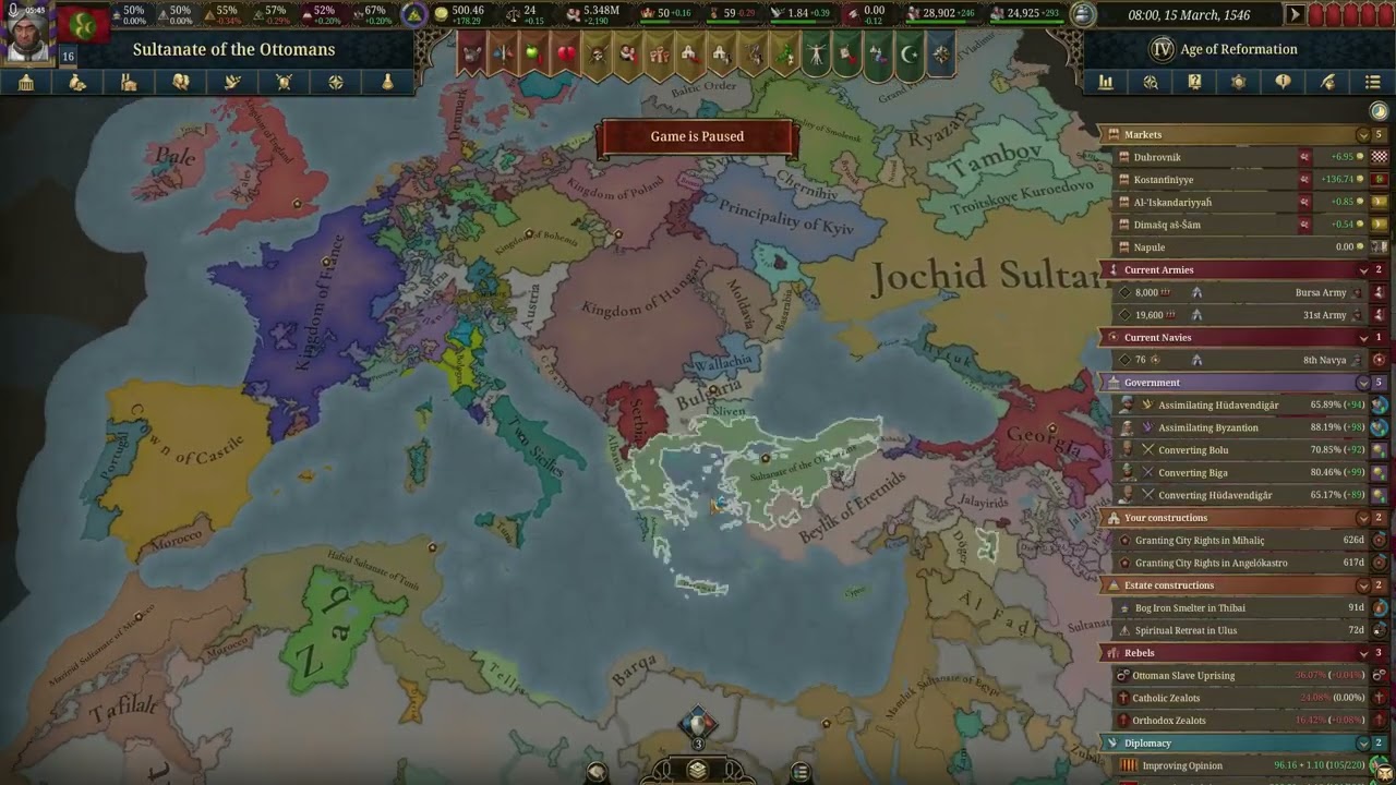 HO PROVATO LA PATCH 1.0.8 - EUROPA UNIVERSALIS 5 #eu #paradox