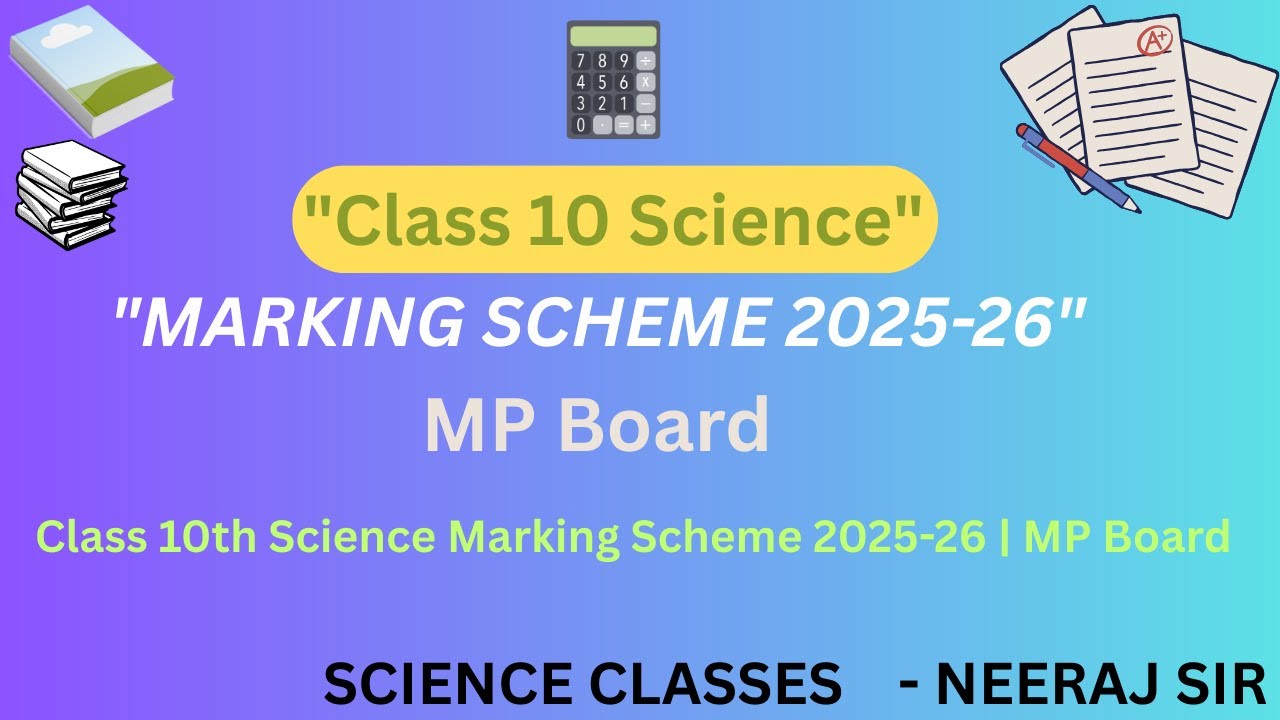 Class 10th Science Marking Scheme 2025 | MP Board / blue print