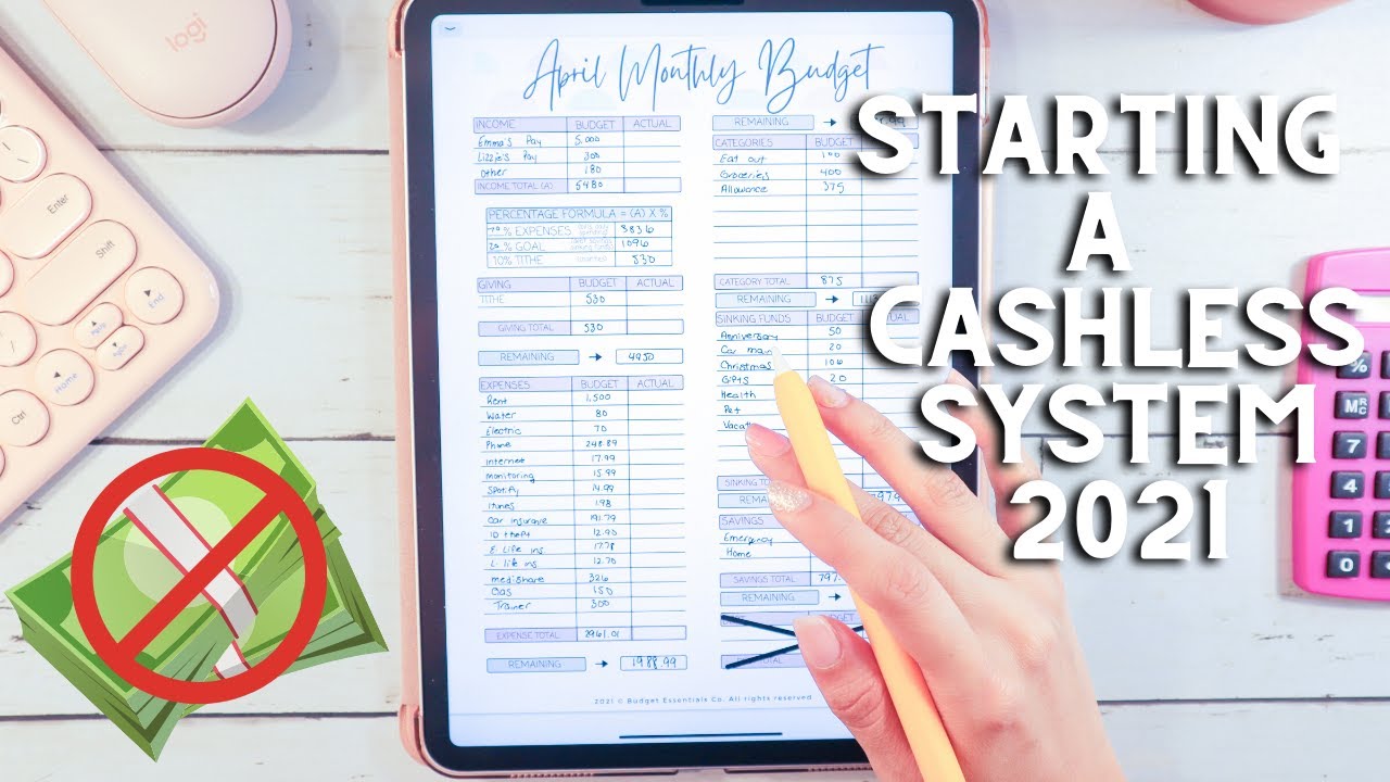 How to start a CASHLESS Envelope System 2021 FOR BEGINNERS | April Month Budget | Naturally Lizzie