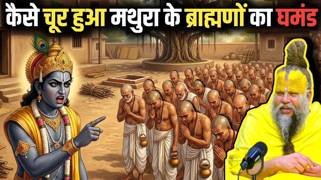 मथुरा के ब्राह्मणों का घमंड चूर हुआ ! कृष्ण लीला कथा ! #premanandjimaharaj 