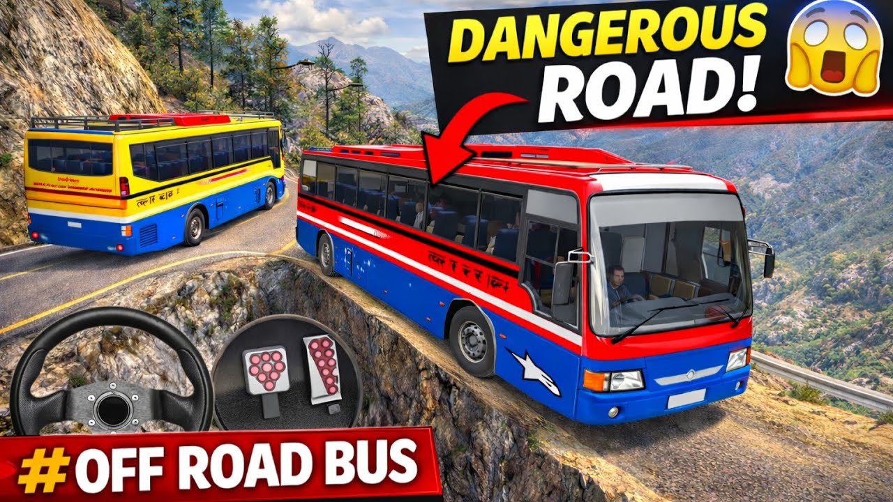 Off Road Bus Simulator 3D Gameplay 🚍 | Dangerous Mountain Hill Driving Challenge