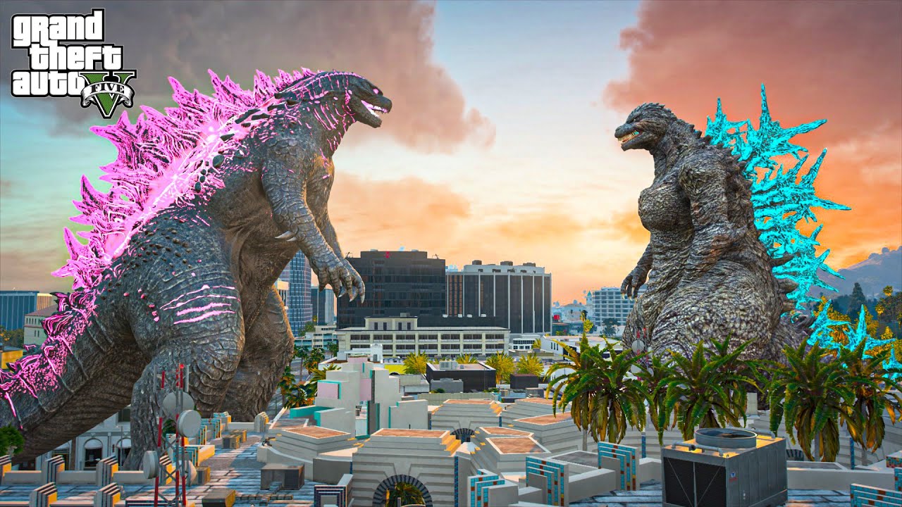 Godzilla 2024 vs Godzilla MInus One GTA 5 Mods