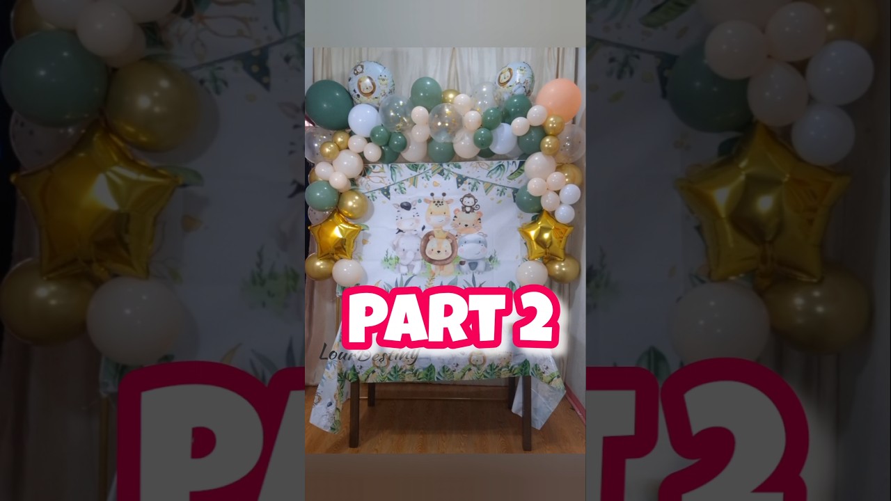 PART 2 Jungle safari balloon decor #junglesafari #balloon #balloondecor #diyballoon #jungletheme