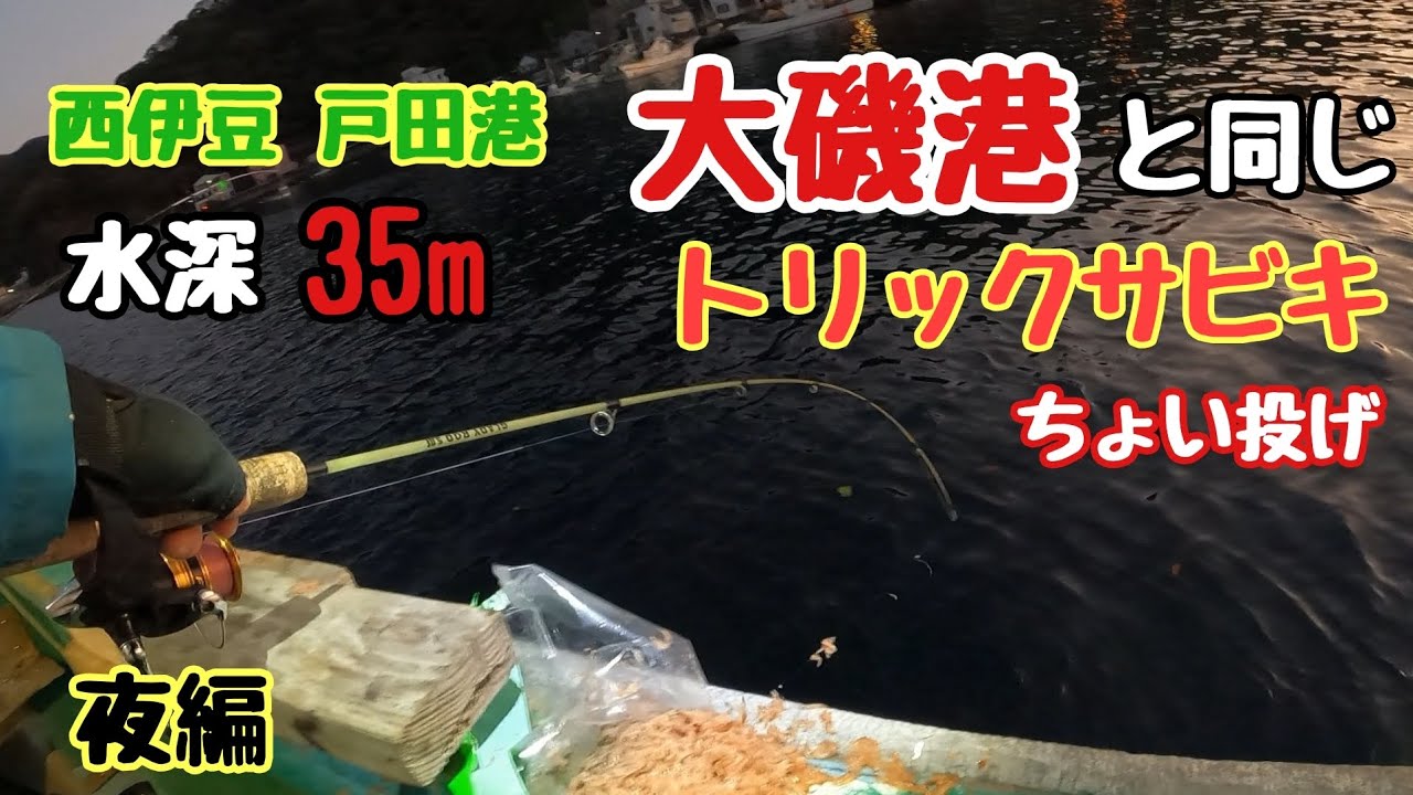 【戸田港 夜編】水深35m“大磯港と同じ”トリックサビキ＋ちょい投げ（アジ）