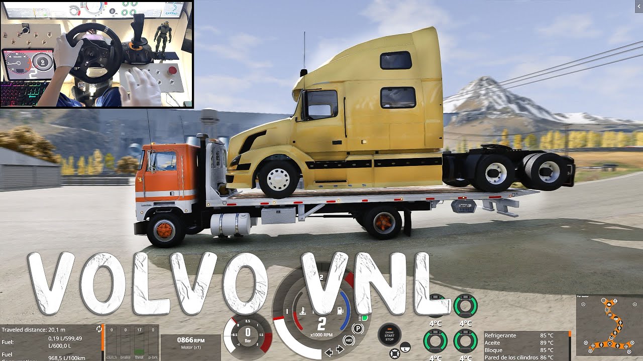 BeamNG.Drive | Transporting a VOLVO VNL truck | Logitech g920 relaxing drive