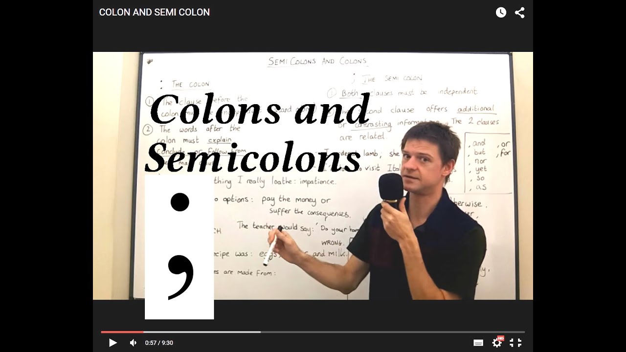 Punctuation Lessons: COLONS AND SEMICOLONS