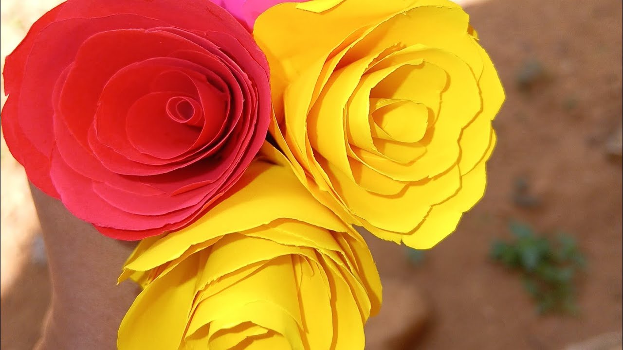 How to make paper rose flower 