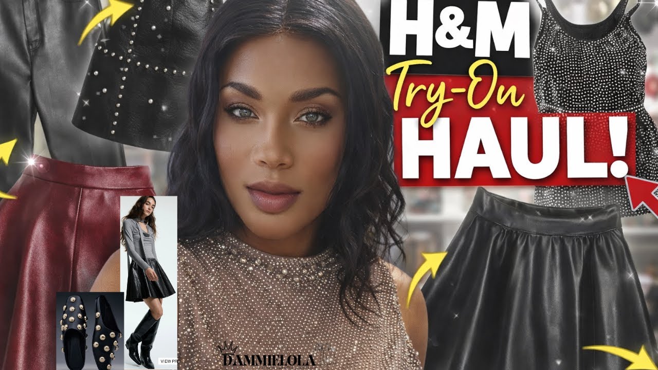H&M Try-On Haul 2026 | Faux Leather Skirts, Grey Leather Pants & Rhinestone Tops