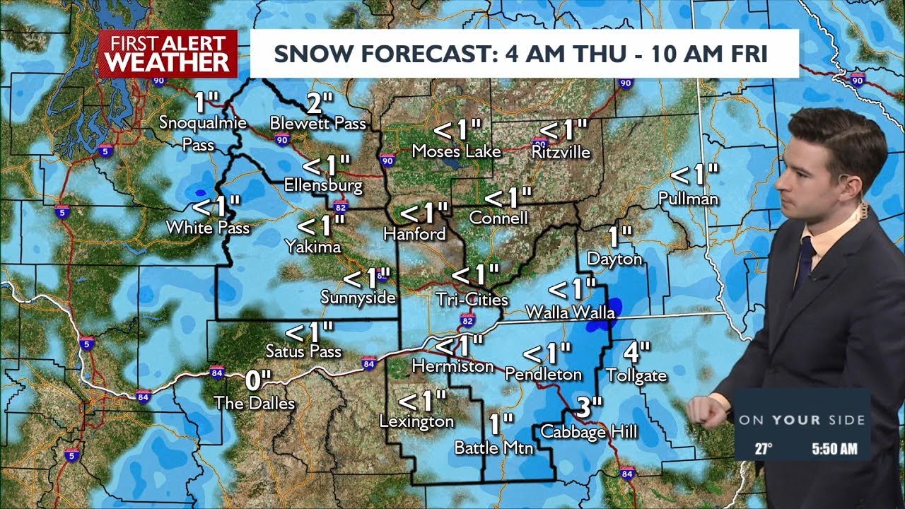 ❄️Trace amounts of low elevation snow still possible through Friday morning