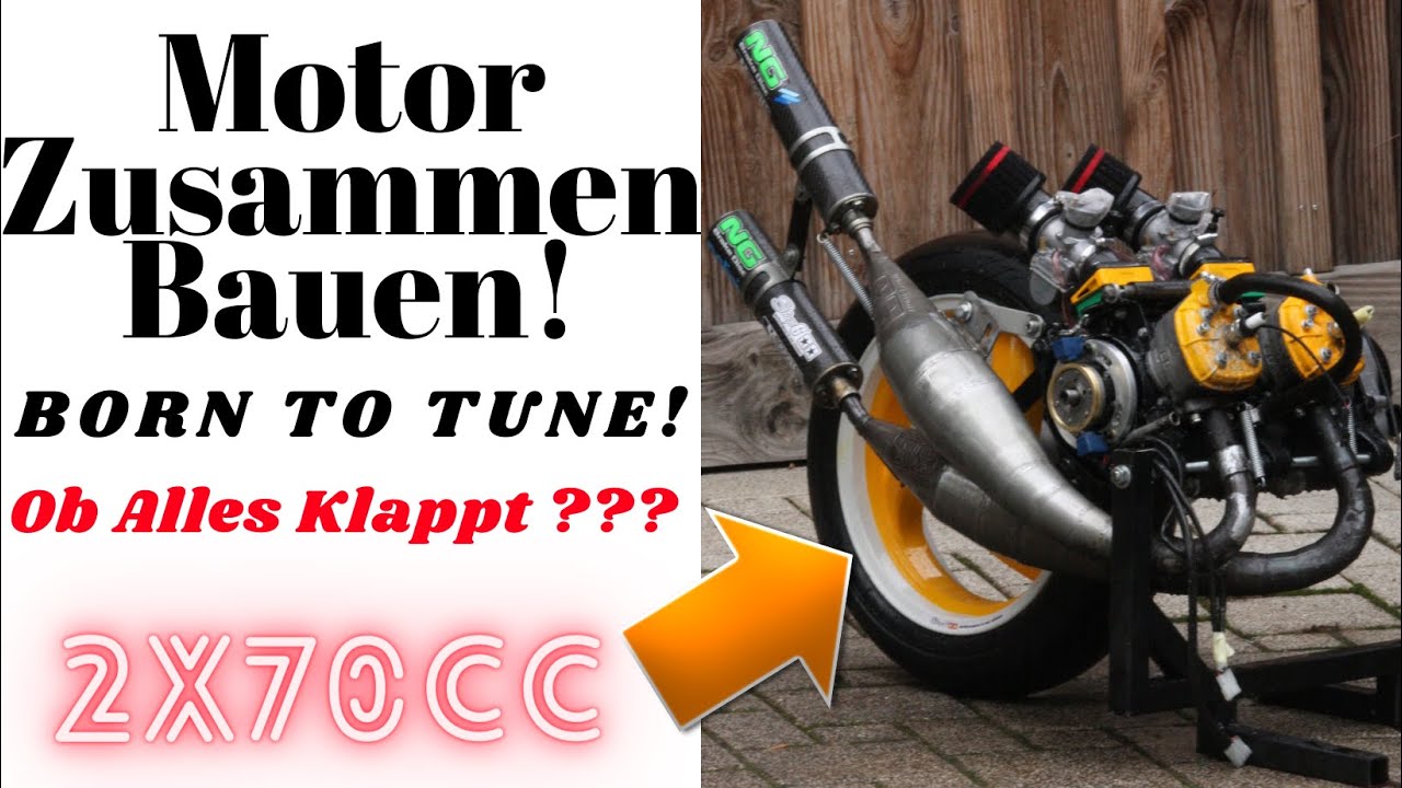 Piaggio TWIN 2x70cc Motor Zusammen Bauen Kurbelwellenadapter Teil 1 piaggio Motor tuning