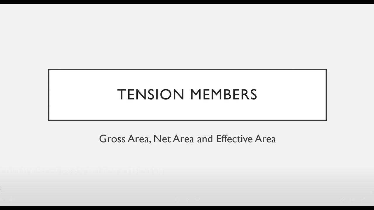 Tension Members: Gross Area, Net Area, Effective Area and Shear Lag
