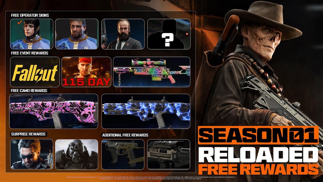 ALL NEW FREE Black Ops 7 Season 1 Reloaded Rewards (Free Operators, Animated Camo & MORE)
