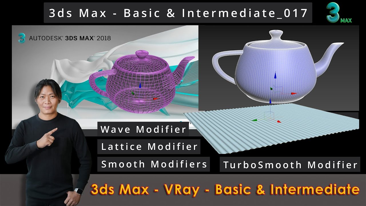 3ds Max | Wave | Lattice | Smooth | TurboSmooth Modifiers | 017