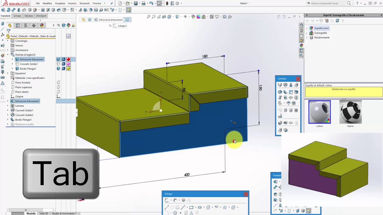 Solidworks : trasformare un solido in una lamiera.