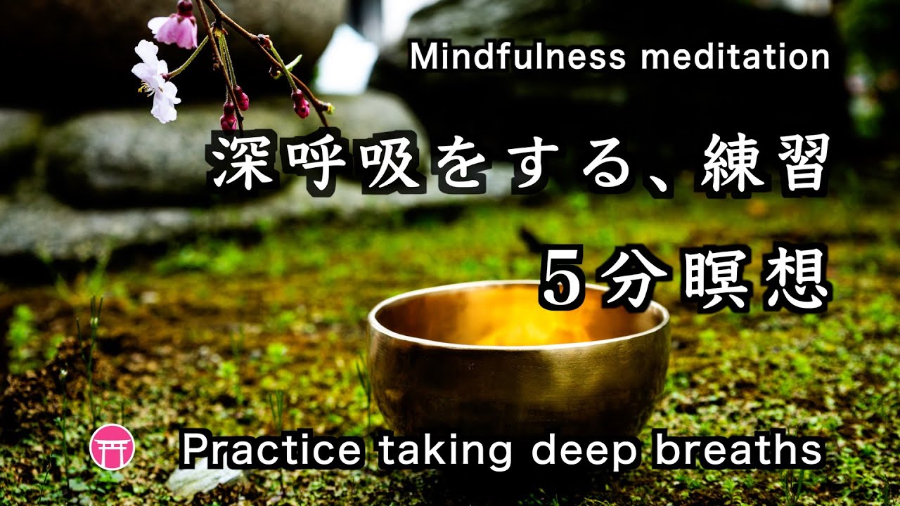 【5分瞑想】マインドフルネス音楽（広告なし）「深呼吸をする、練習」【Mindfulness meditation】no ads