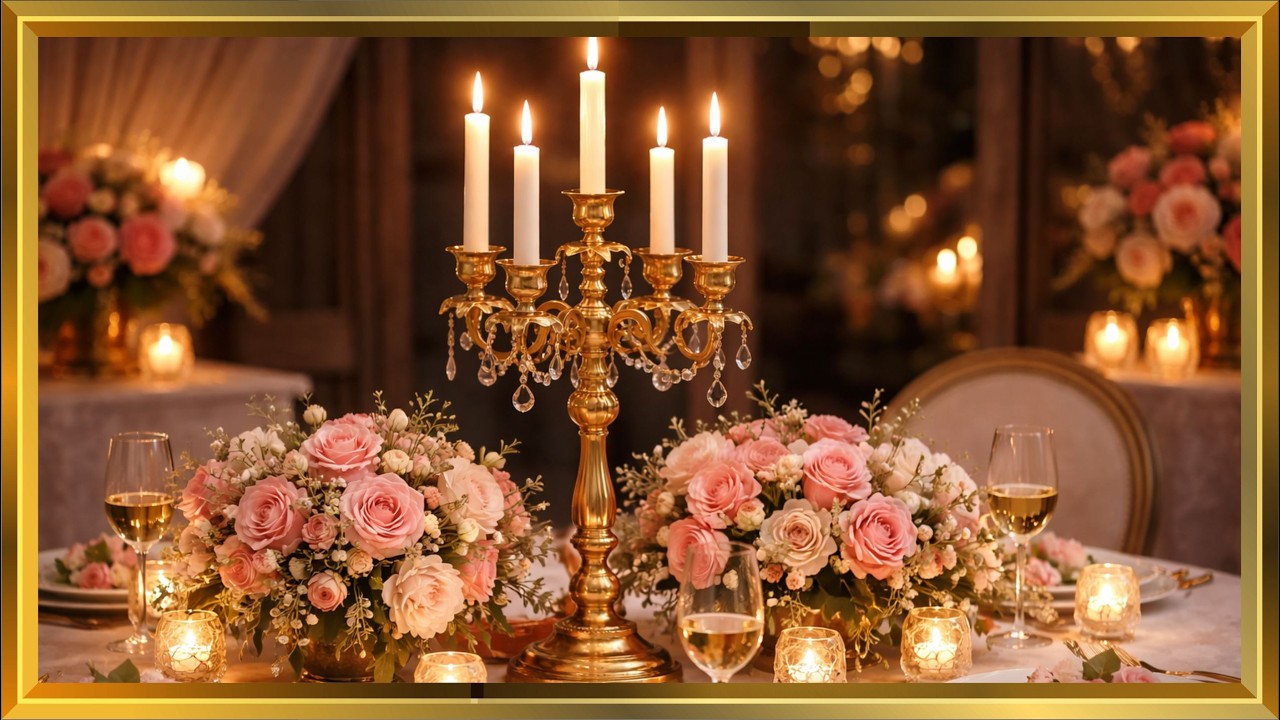 Romantic Candlelight Table Ambience  Elegant Frame TV Art for Cozy Luxury Interiors #frame #love