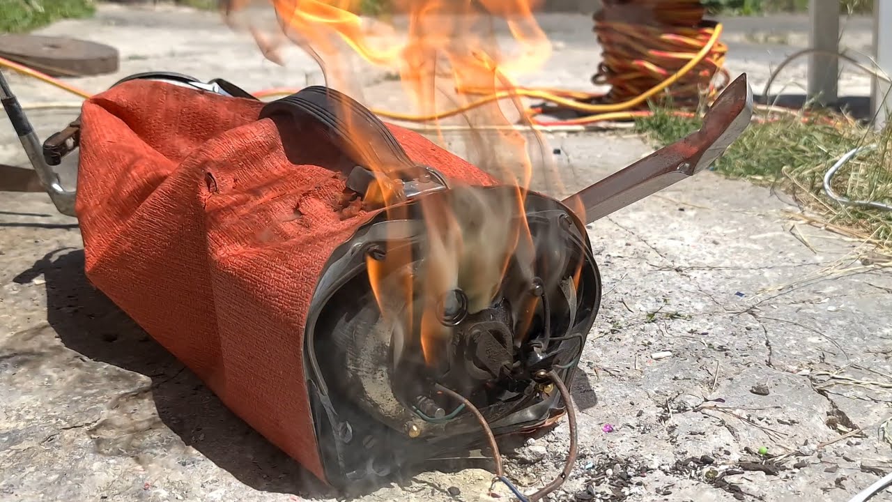Antique 1938 Electrolux Canister Vacuum Destruction with Motor Explosion