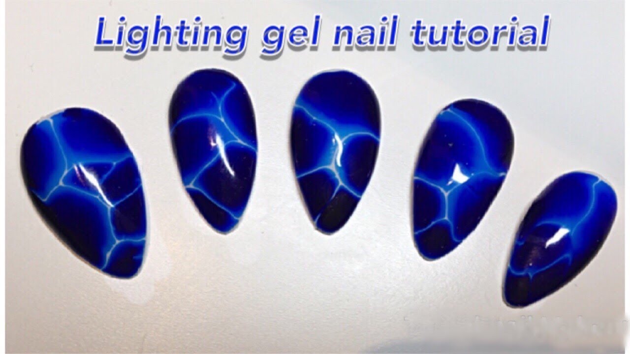 Electric Lightning Nail art Tutorial - Marble nails