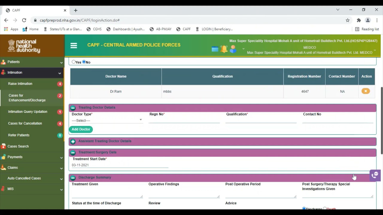Conservative Treatment III Discharge and Claim Initiation
