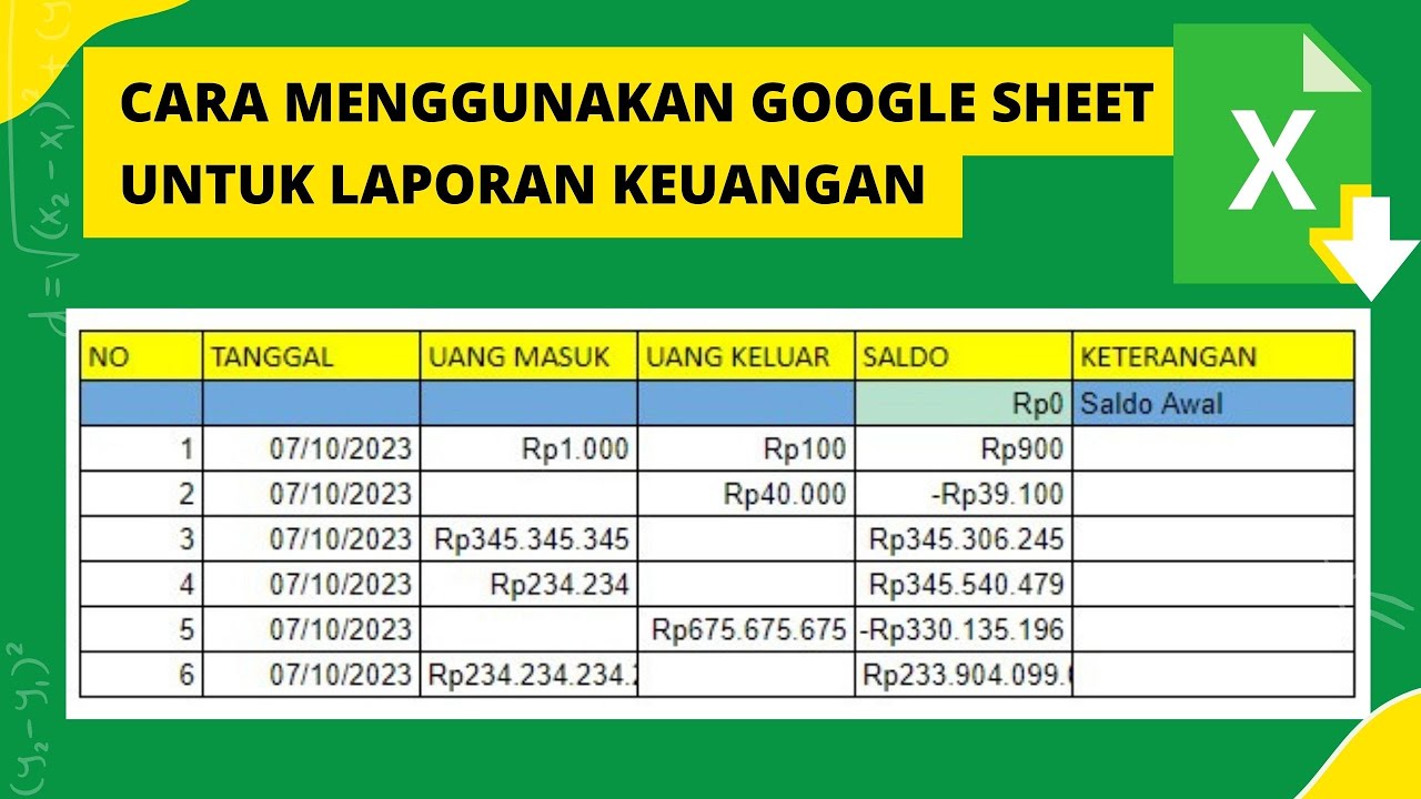 Cara Menggunakan Google Sheet Untuk Laporan Keuangan Langsung Online 24 Jam