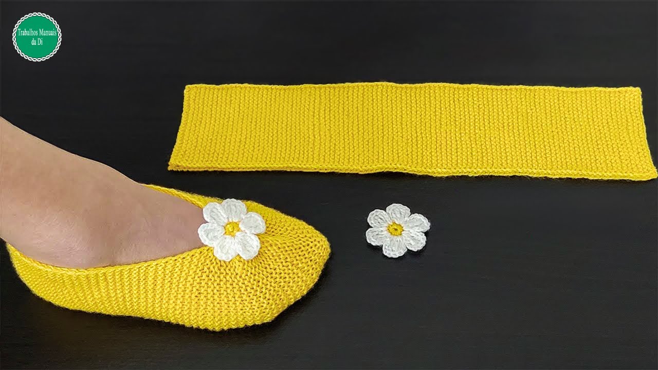 Pantufa em tricô para iniciantes