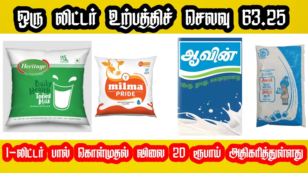 பால் ஒரு லிட்டர் உற்பத்திச் செலவு 63.25  | Milk Procument | Milk Purchase | Aavin Milk |Milk Farming