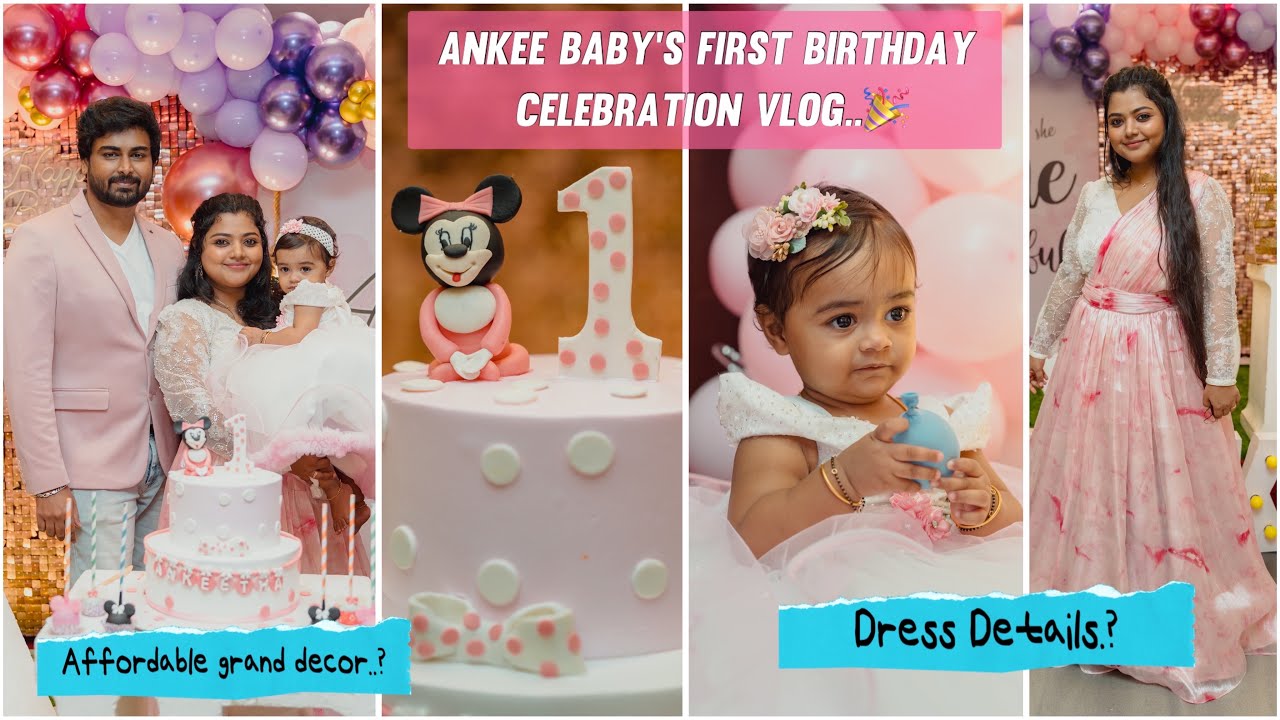 Ankeetha’s First Birthday Celebration 🎂 | Affordable grand decorations | Baby girl Birthday♥️#tamil