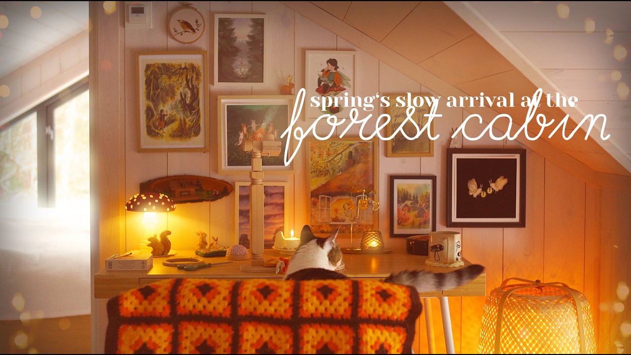 Spring's Quiet Arrival at the Cabin in the North - Cozy Baking, Forest Visitors and Making Art