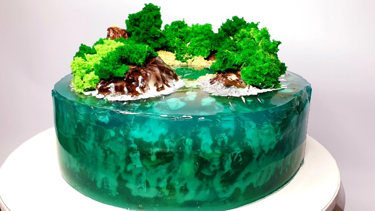 3D Cake Tutorials || Ep : 9 || Island Cake || Jelly Cake || Island Themed Cake