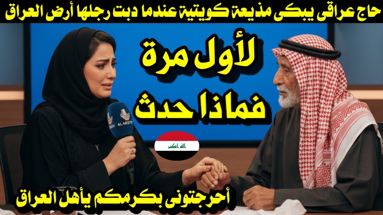 حاج عراقى يبكى مذيعة كويتية عندما دبت رجلها أرض العراق لأول مرة فماذا حدث 