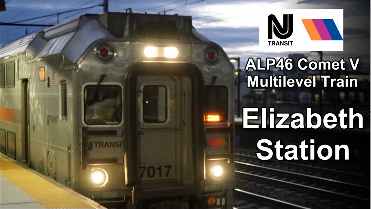 NJ Transit + Amtrak Acela Train Action At Elizabeth Station With ALP46 Multilevel & Comet V