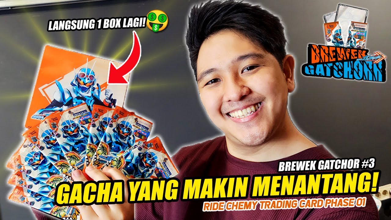 MAKIN SUSAH NIH GACHA-NYA! DEWA HOKI TOLONG! 🙏 RIDE CHEMY TRADING CARD PHASE 01 - BREWEK GATCHOR #3