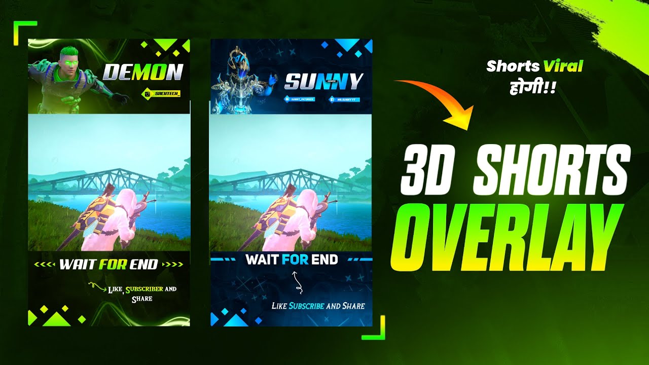 3D🔥 Shorts Overlay Tutorial | How to Make Shorts Overlay for PubgLite | Shorts overlay for Gaming