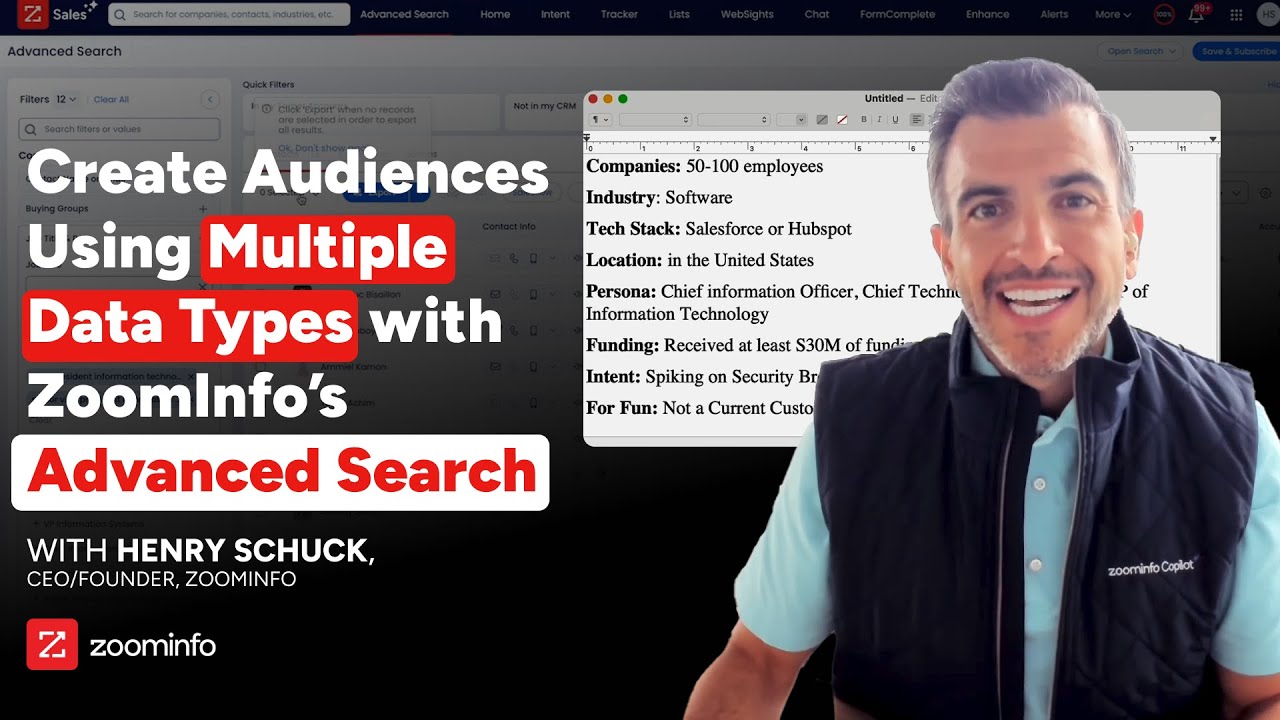 ZoomInfo Advanced Search: Build Target Lists in Minutes (No Multiple Vendors)