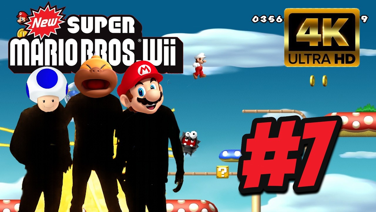 4K (2 Players) New Super Mario Bros Wii #7 100%