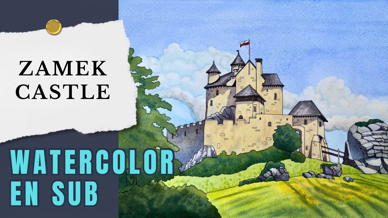 Technika ink and wash Tutorial akwarelowy