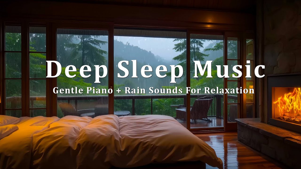 Gentle Piano Sleep Music with Rain Sounds, Helping You Fall Asleep Naturally and Slowly