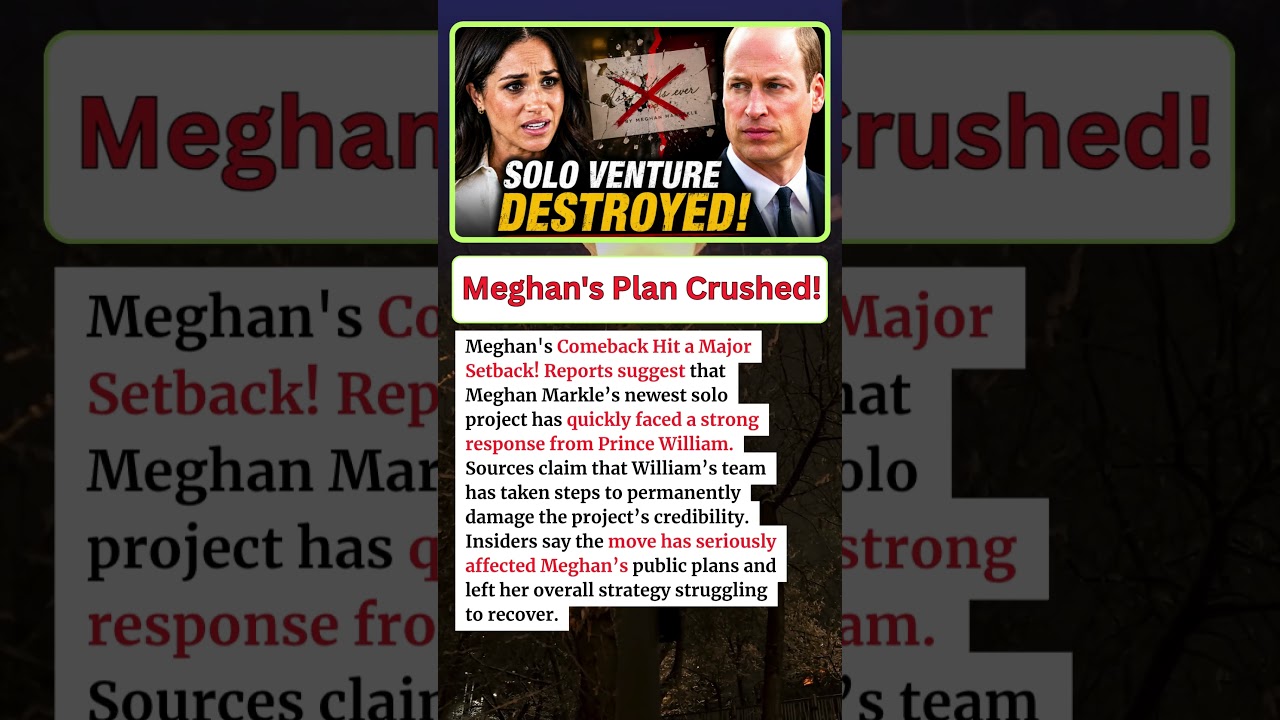 BREAKING: Prince William's Team Deals Major Blow to Meghan Markle's Solo Venture