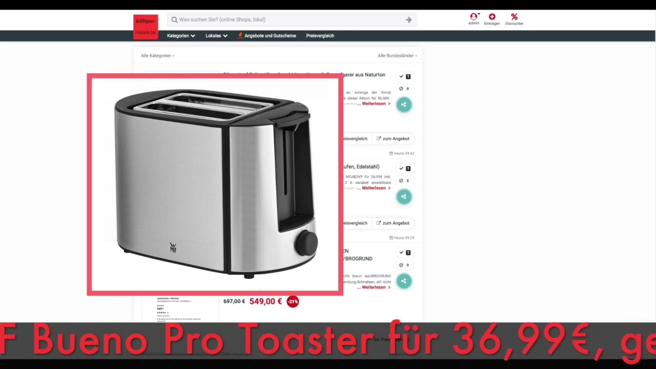 Schn&auml;ppchen/Billiger des Tages 18.04.23 - WMF Bueno Pro Toaster
